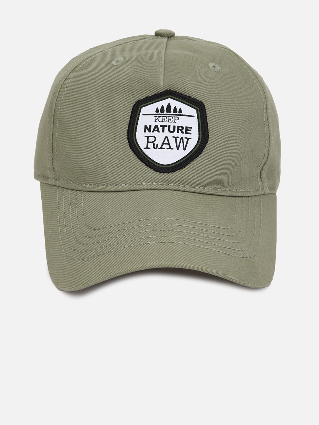 

FOREVER 21 Men Printed Baseball Pure cotton Cap, Green