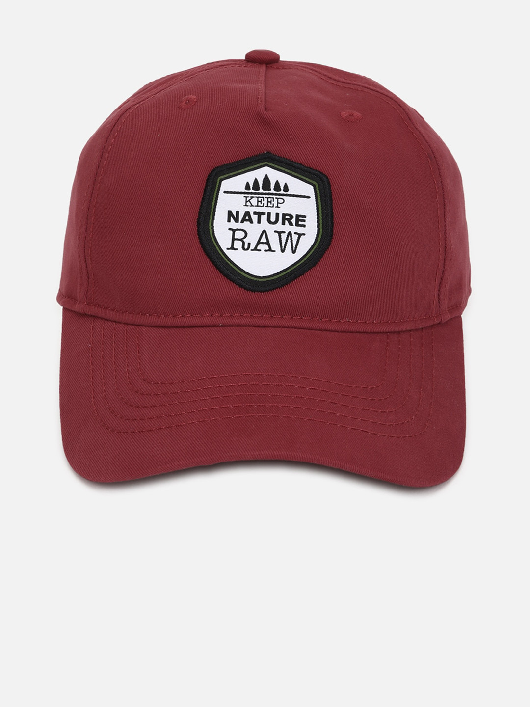 

FOREVER 21 Men Printed Baseball Pure cotton Cap, Maroon