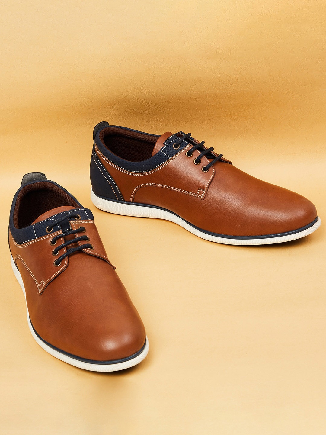 

max Men Tan PU Derbys