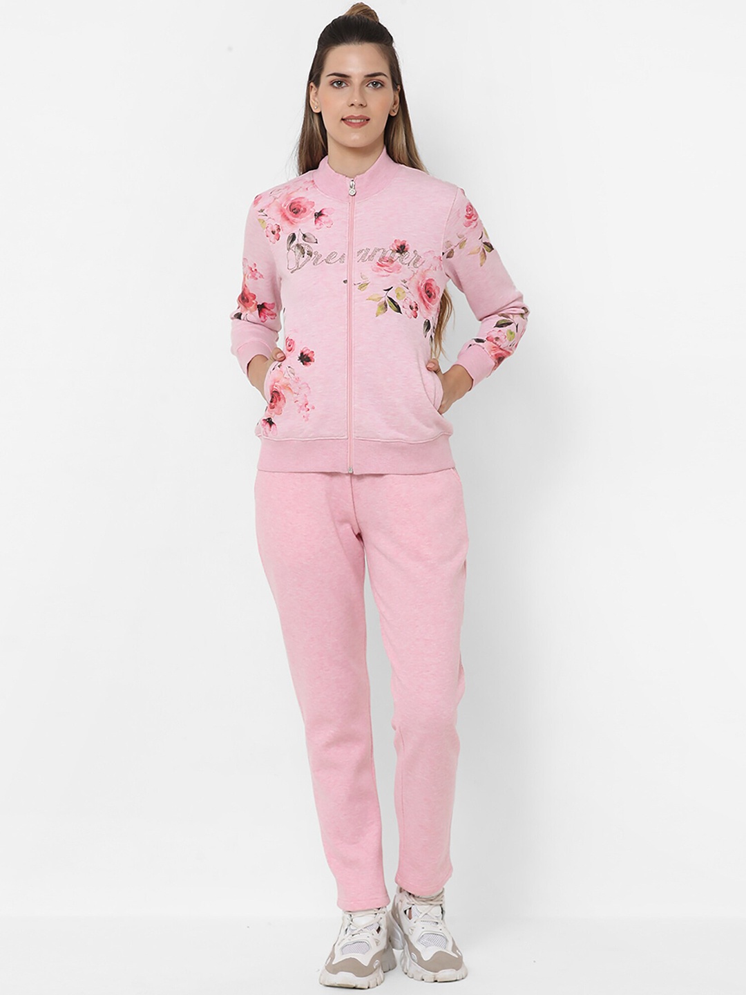 

Sweet Dreams Women Pink Floral Printed Tracksuit