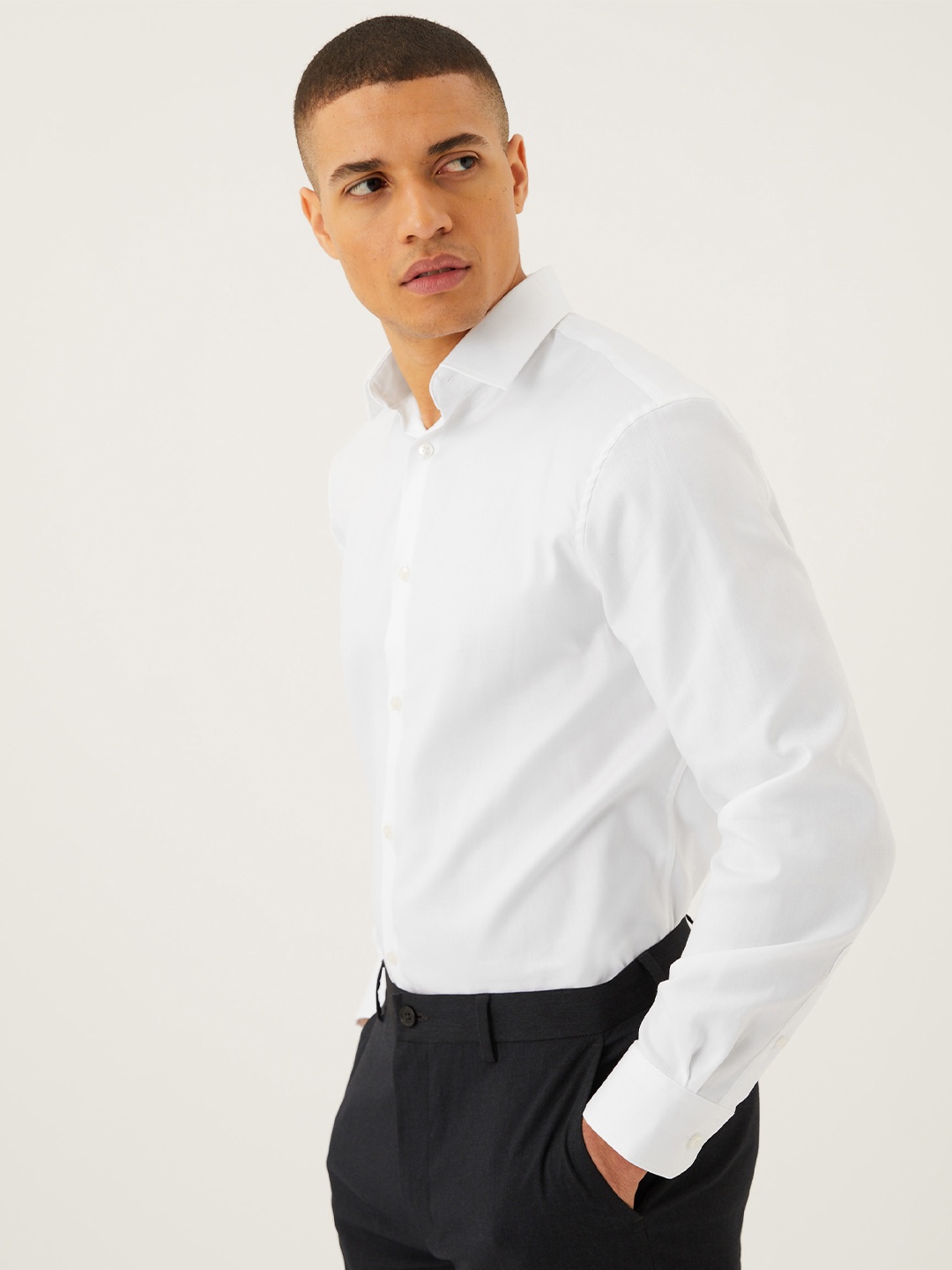 

Marks & Spencer Men White Formal Shirt