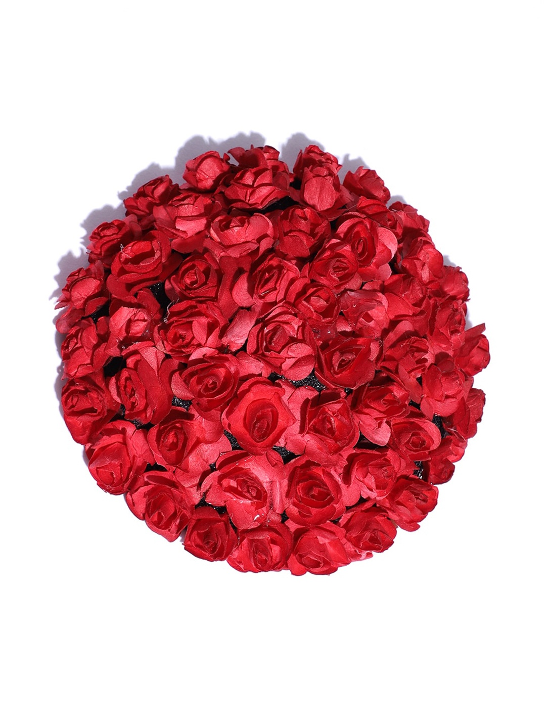 

CHRONEX Red Artificial Flower Rose Flowers Bridal Bun Juda Maker Extension