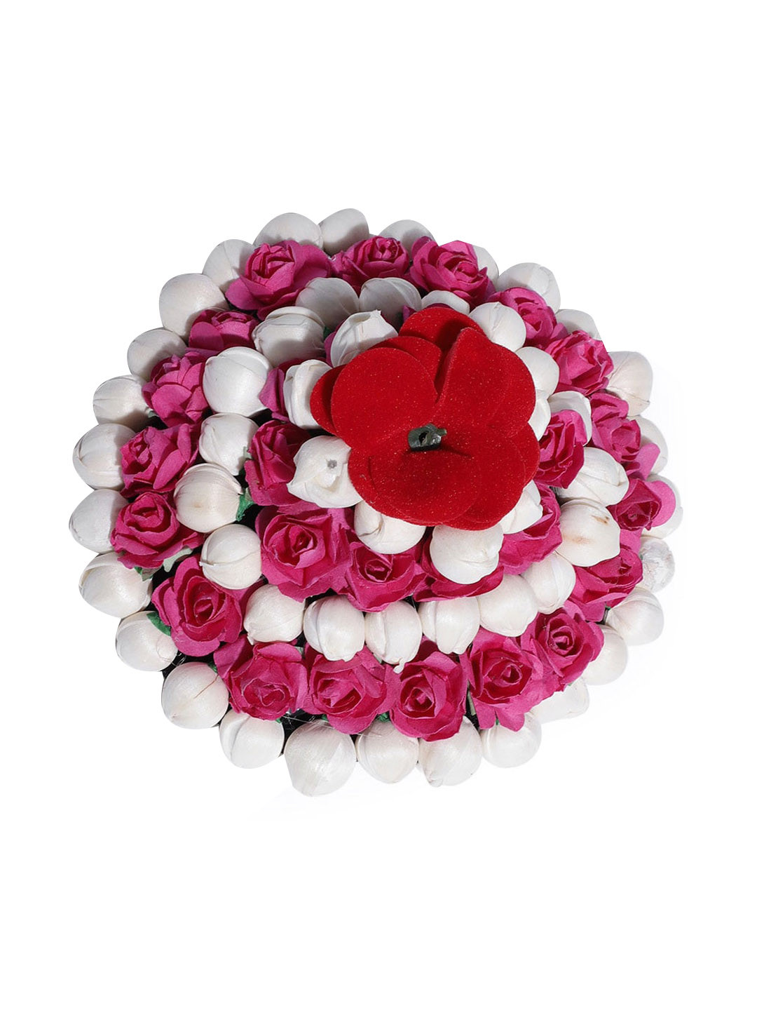 

CHRONEX Artificial Pink & White Rose Flowers Bridal Bun Juda Maker Flower, Multi