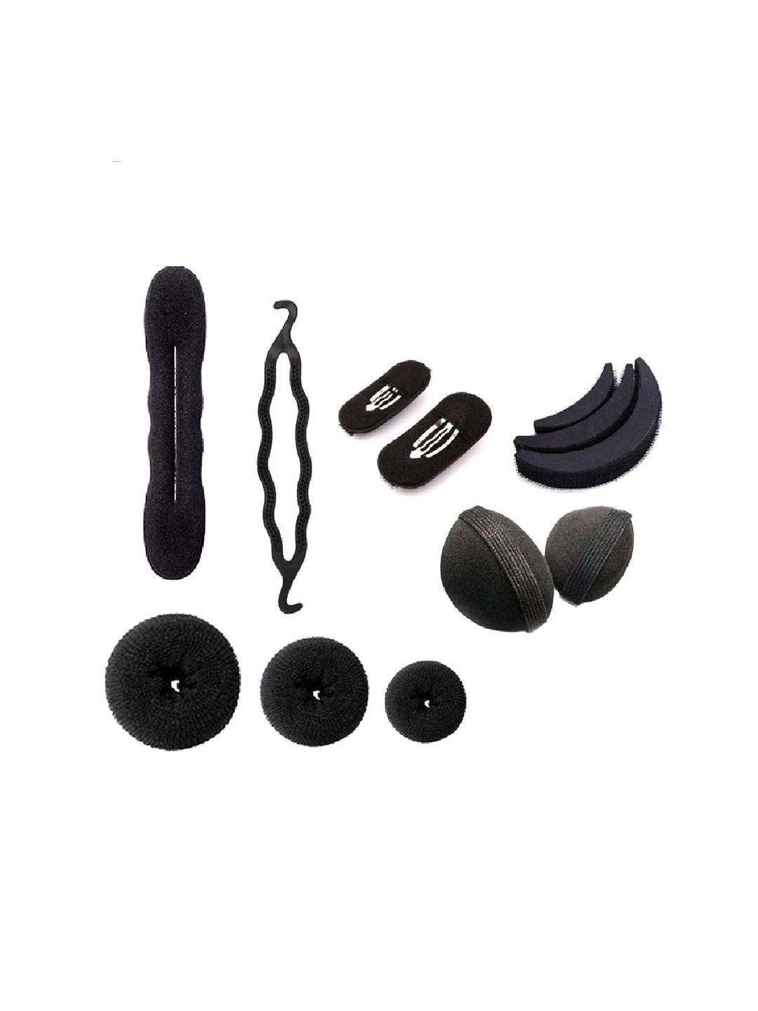 

CHRONEX Set Of 11 Hair Styling Accessories, Black