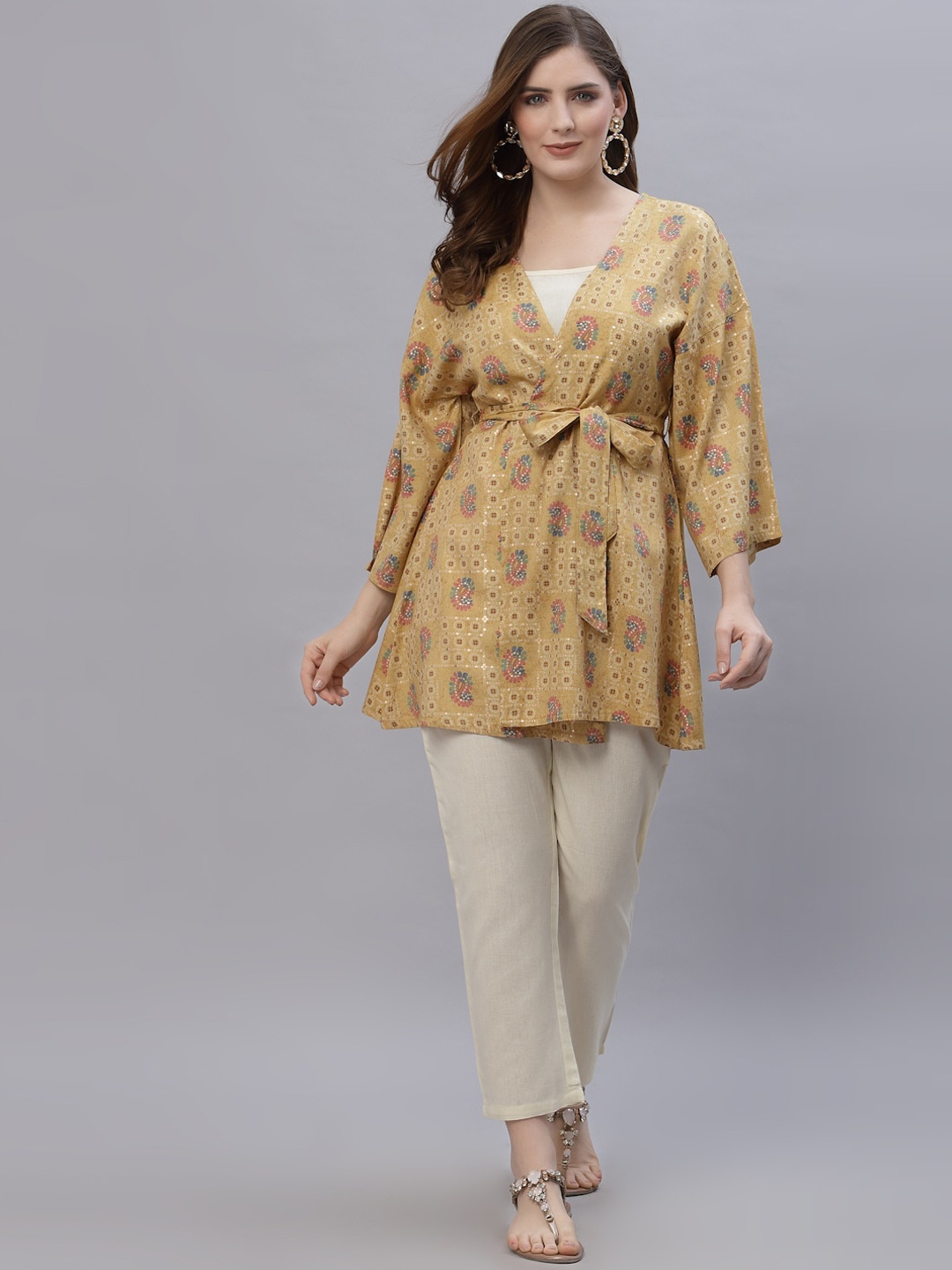 

Ragavi Women Mustard Yellow Pure Cotton Co-Ords Set