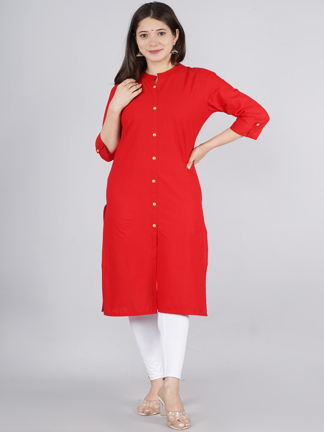 

kipek Women Red Solid Kurta