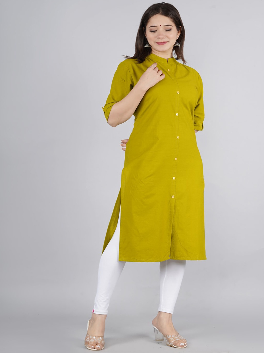 

kipek Women Green Cotton Kurta
