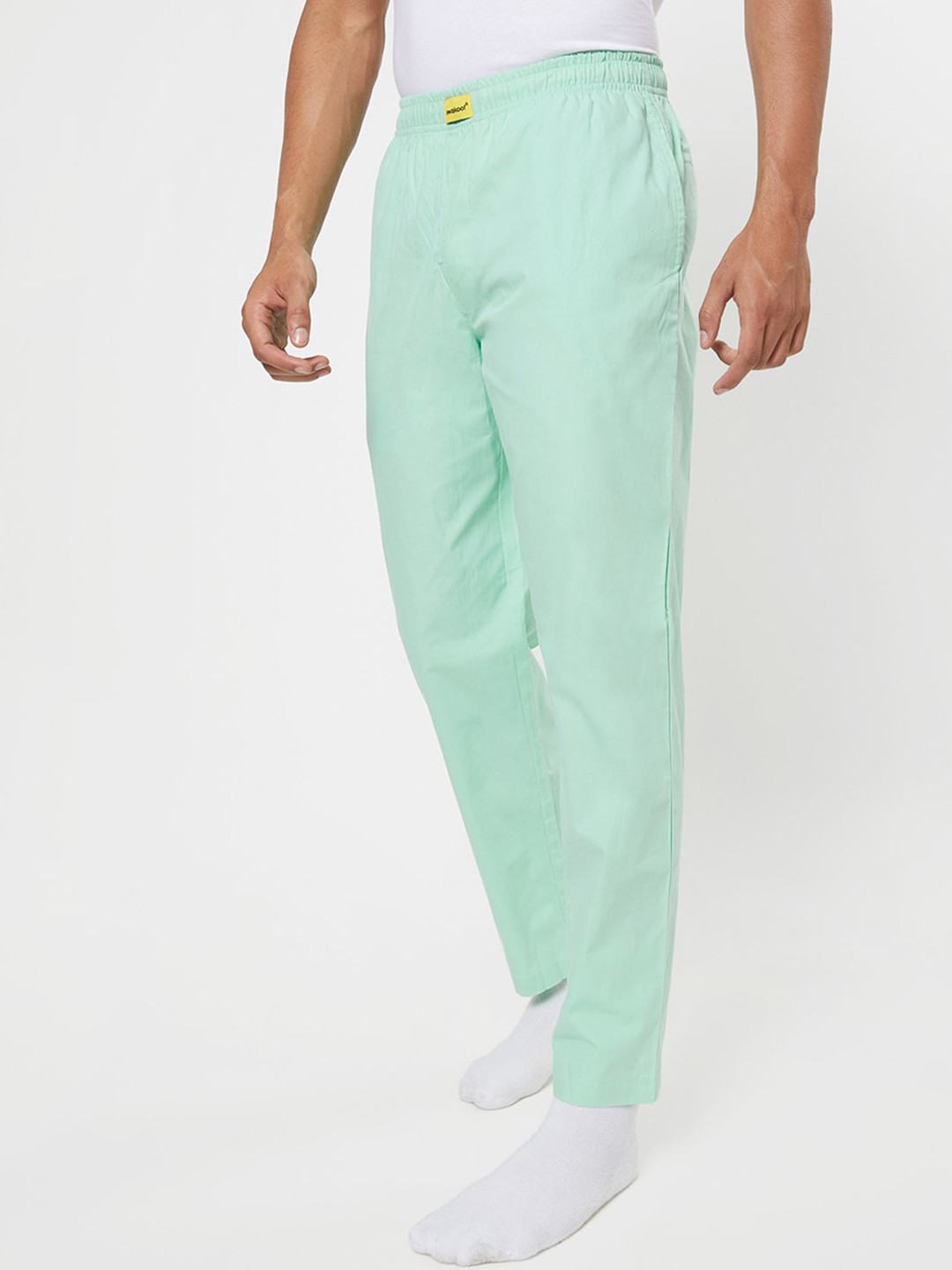 

Bewakoof Men Green Solid Cotton Lounge Pants