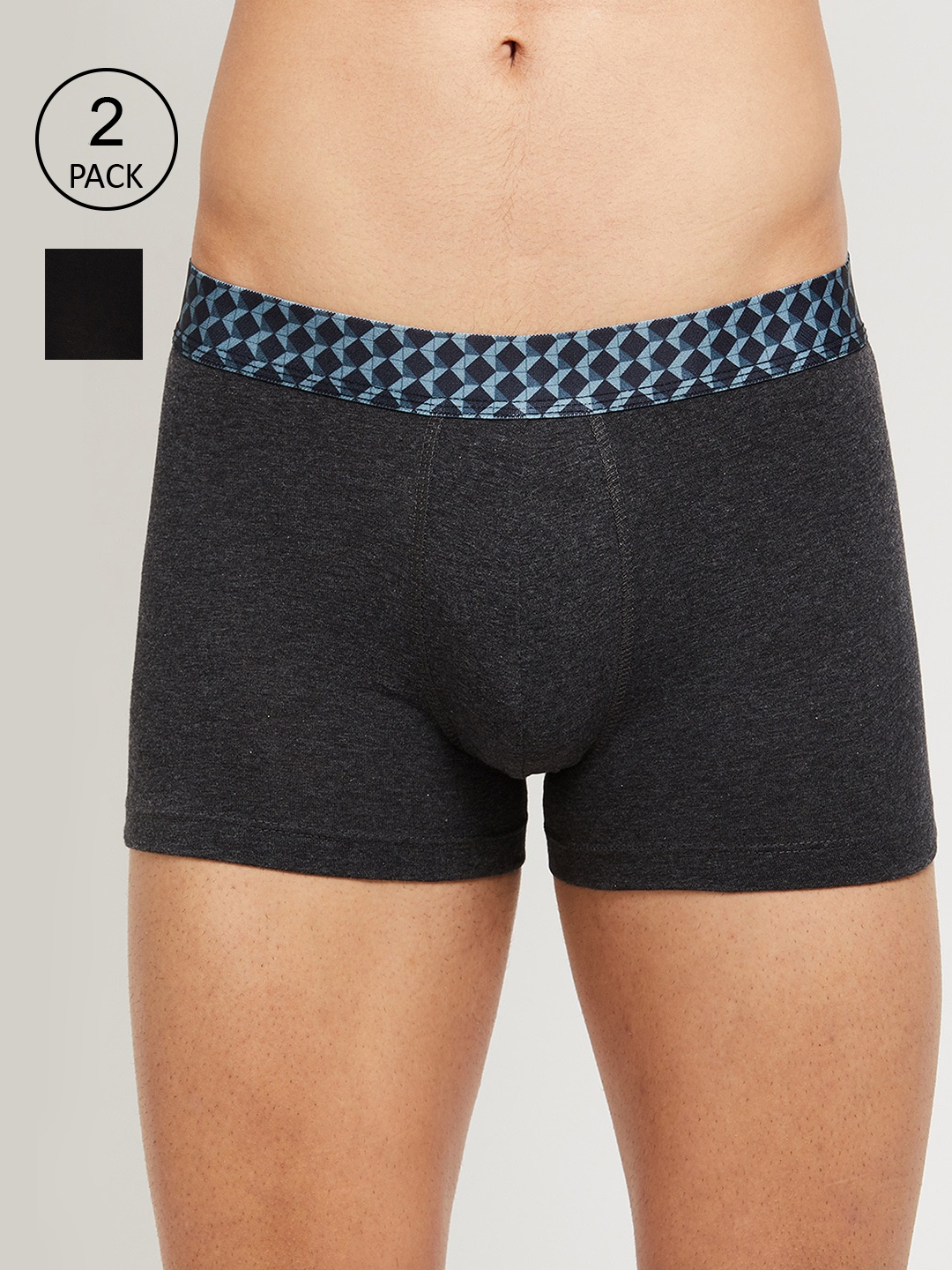 

max Men Pack Of 2 Charcoal Melange Solid Trunks AW22MDTKCHR1