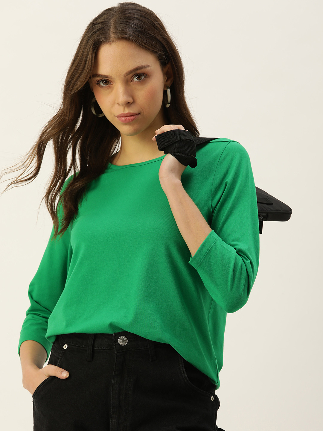 

DressBerry Women Solid T-shirt, Green