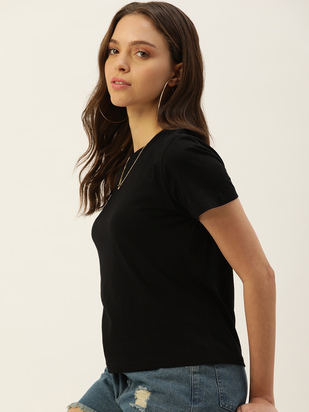 

DressBerry Women Solid T-shirt, Black