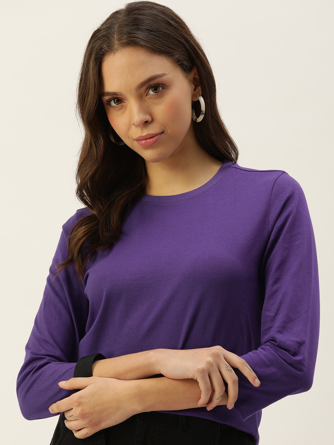 

DressBerry Women Solid T-shirt, Purple