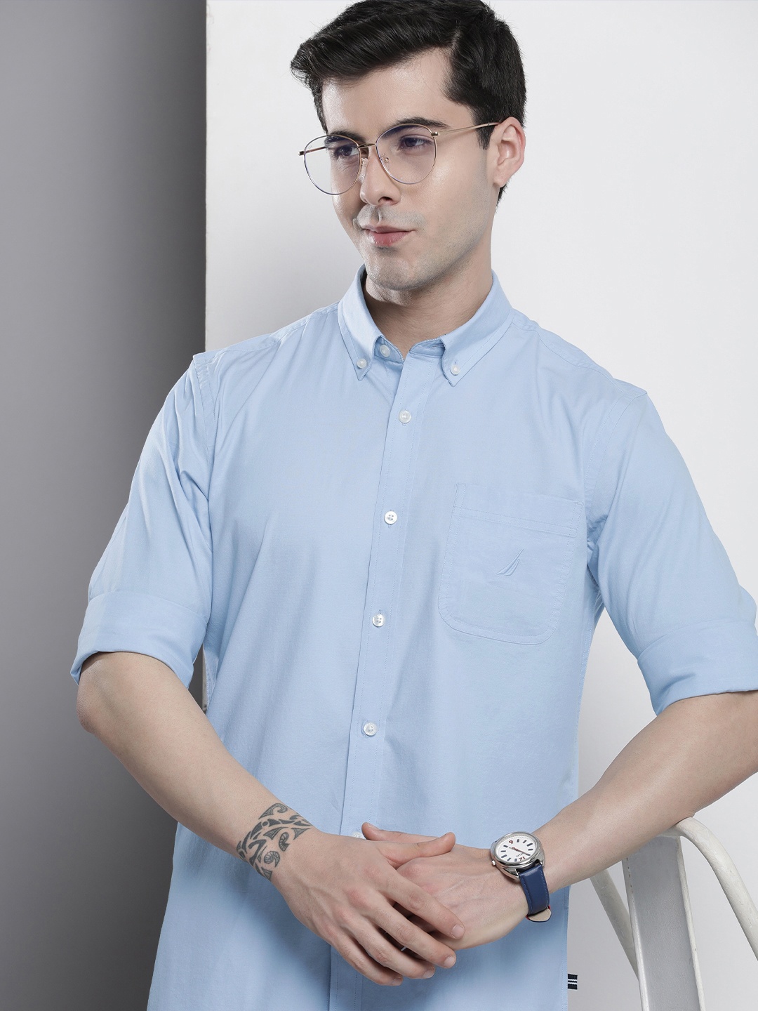 

Nautica Button-Down Slim Fit Casual Shirt, Blue