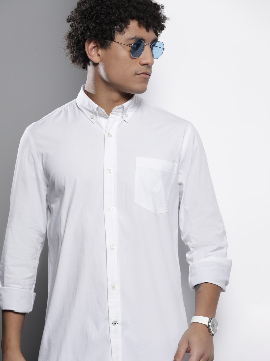 

Nautica Men Slim Fit Stretch Casual Shirt, White