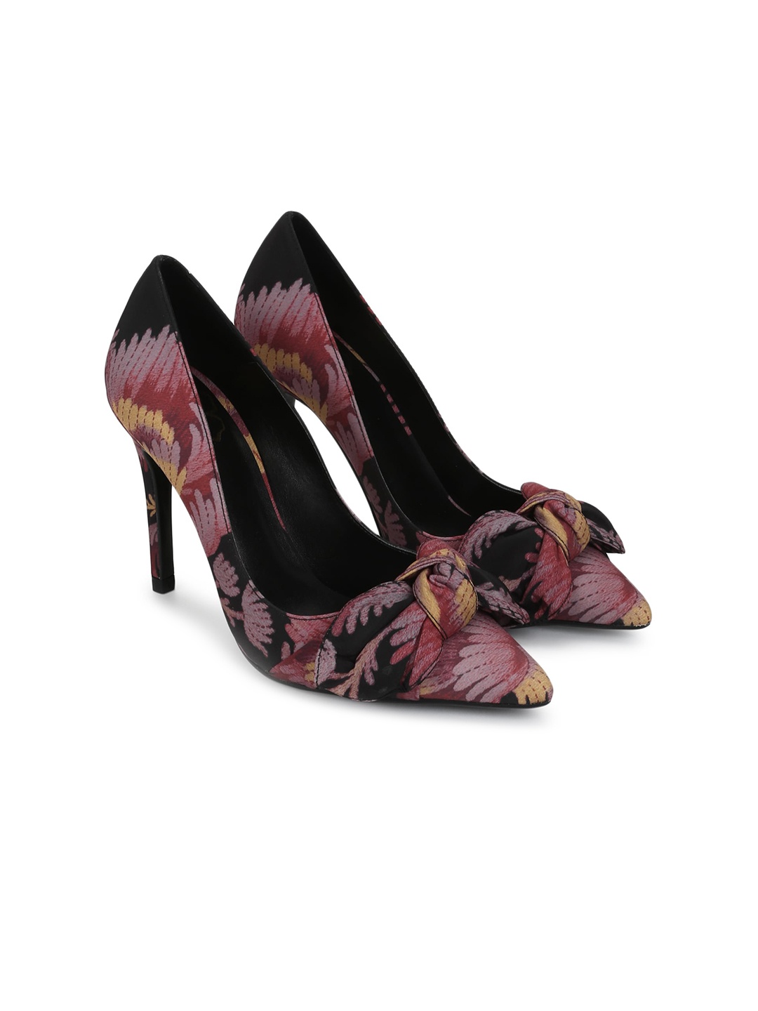 

Ted Baker Black Printed Party Stiletto Pumps with Bows