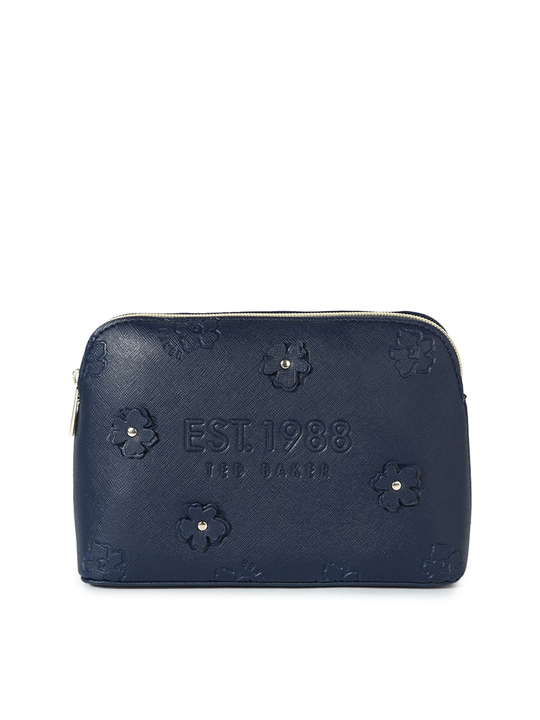 

Ted Baker Women Navy Blue Applique Embellished Cosmetic Pouch