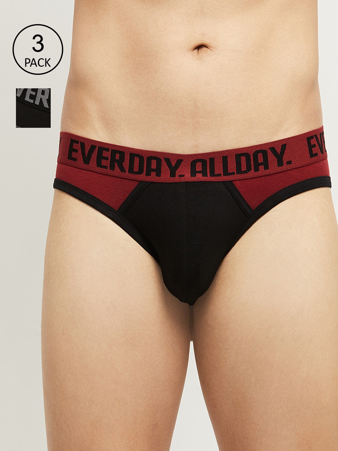 

max Men Pack Of 2 Printed Cotton Basic Briefs, Burgundy