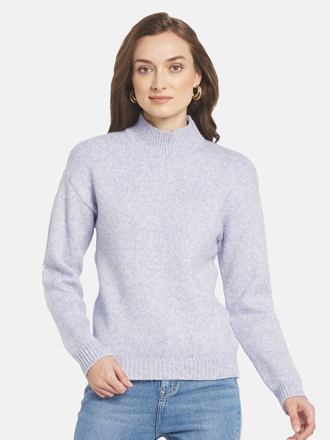 

METTLE Women Lavender Solid Pullover