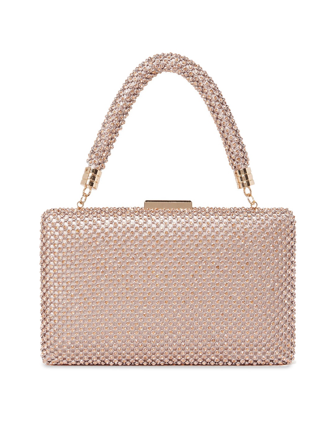

Forever New Women Embellished Box Clutch, Rose gold