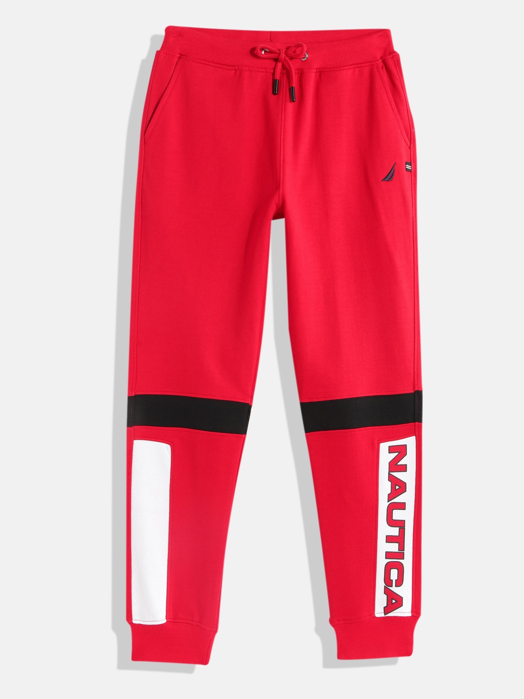 

Nautica Boys Brand Logo Print Pure Cotton Joggers, Red