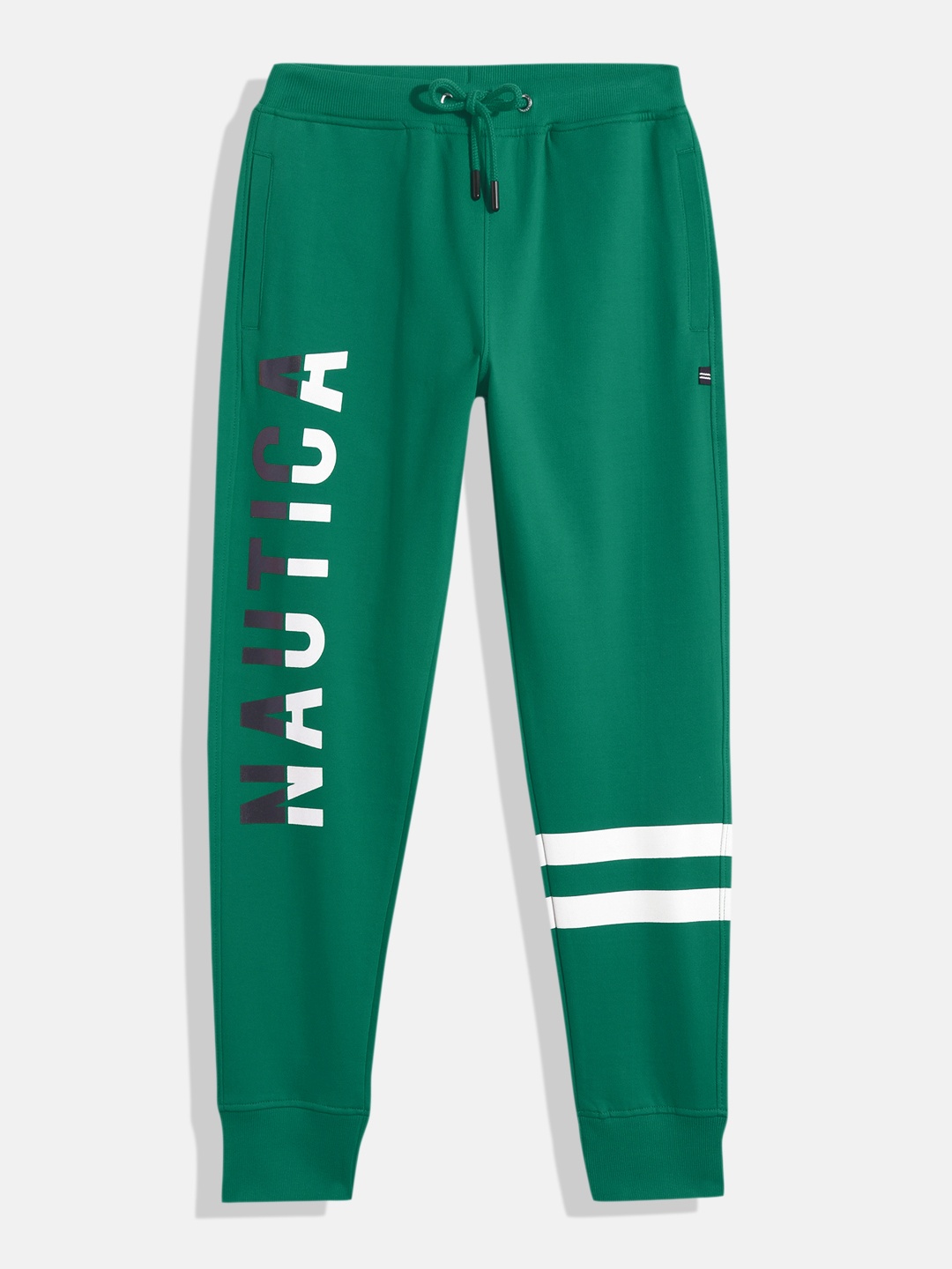 

Nautica Boys Regular Fit Printed Pure Cotton Joggers, Green
