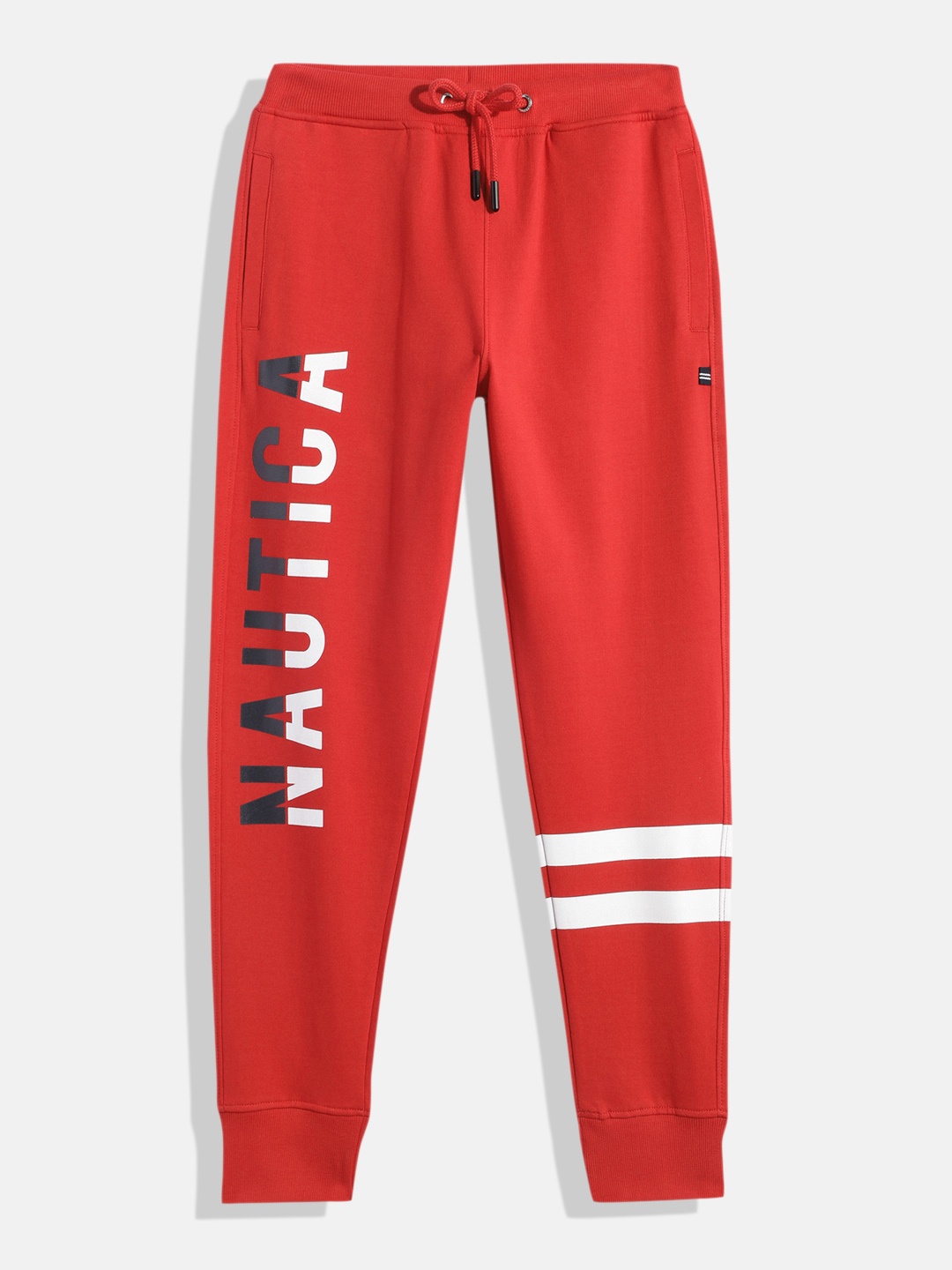 

Nautica Boys Regular Fit Printed Pure Cotton Joggers, Red