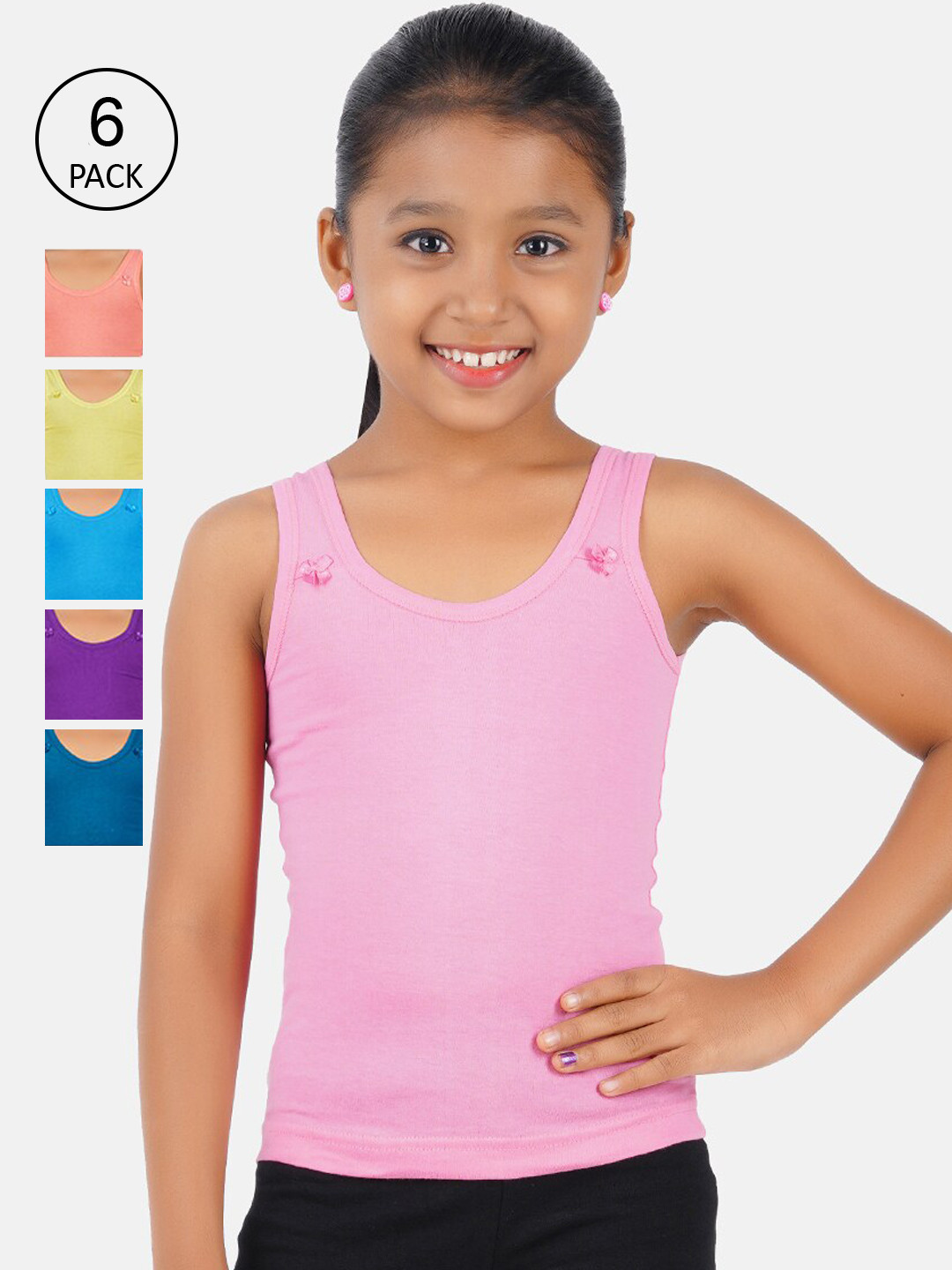 

Ramraj Girls Pack Of 6 Assorted Cotton Camisoles
