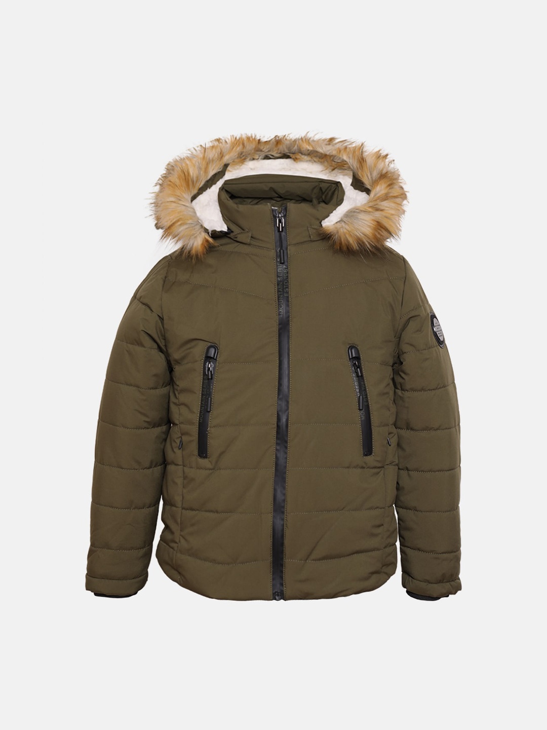 

LURE JUNIOR Boys Green Hooded Parka Jacket
