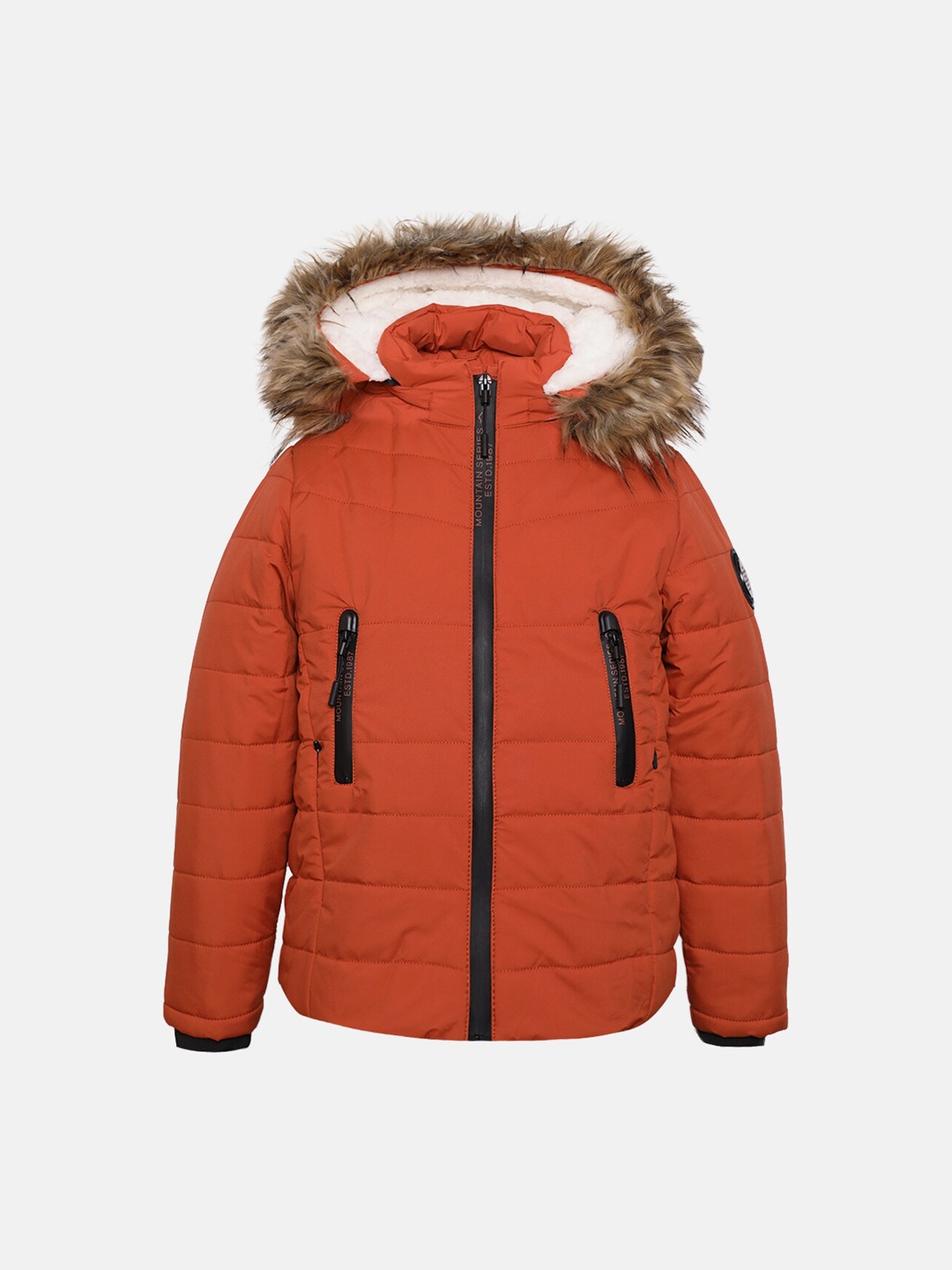 

LURE JUNIOR Boys Rust Outdoor Hooded Puffer Jacket