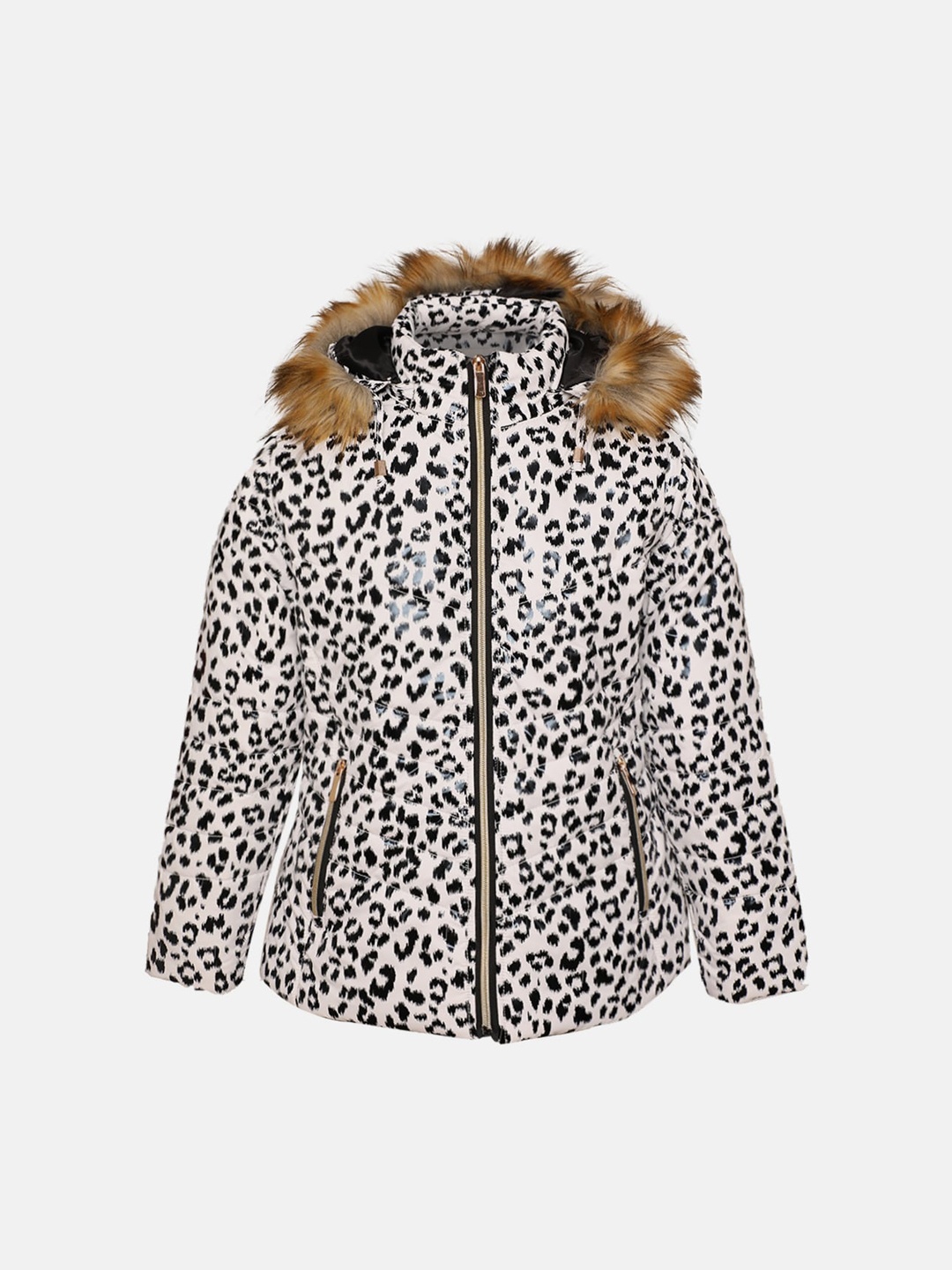 

LURE JUNIOR Girls White Animal Printed Puffer Jacket