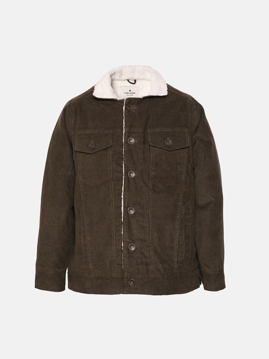 

LURE JUNIOR Boys Olive Green Outdoor Open Front Jacket