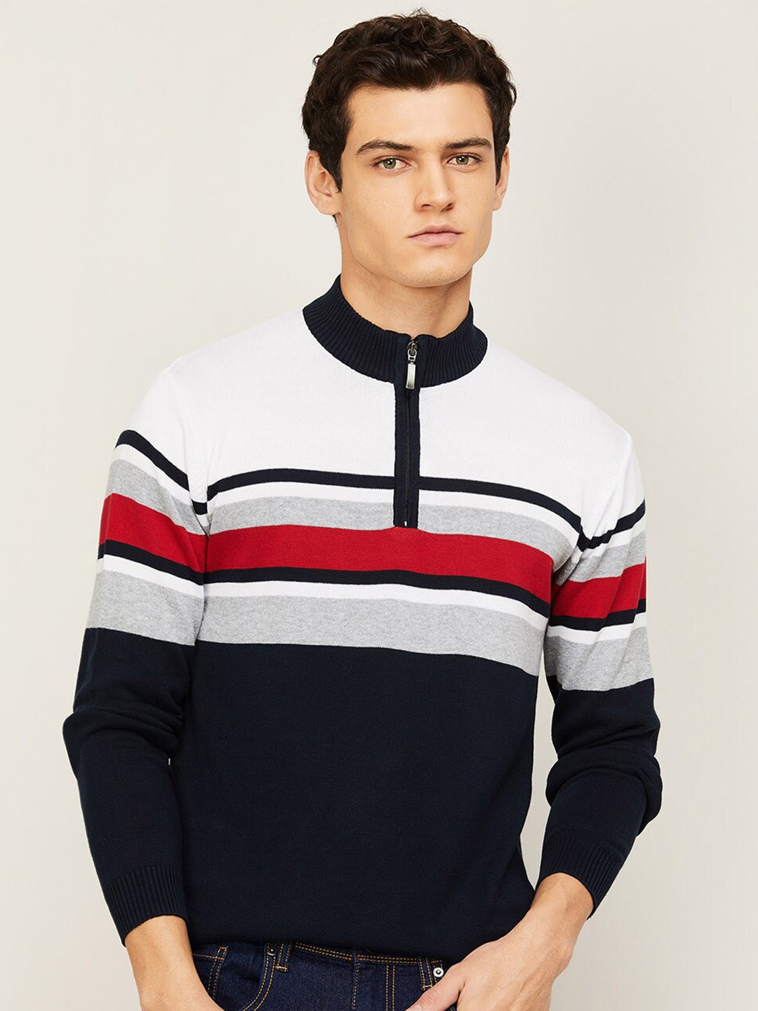 

Fame Forever by Lifestyle Men Blue Striped Sweatshirt