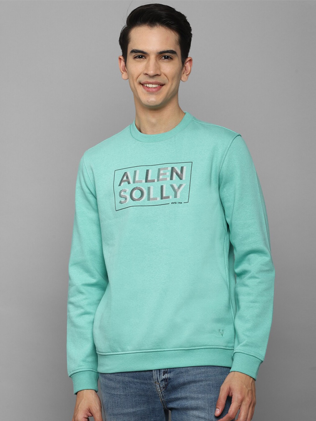 

Allen Solly Men Blue Printed Cotton Sweatshirt