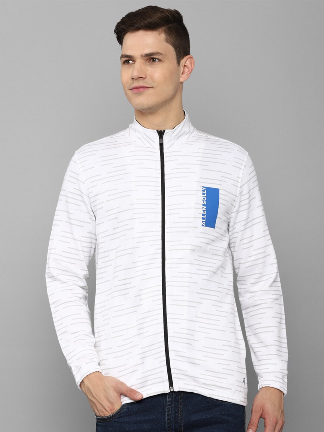 

Allen Solly Men White Striped Sweatshirt