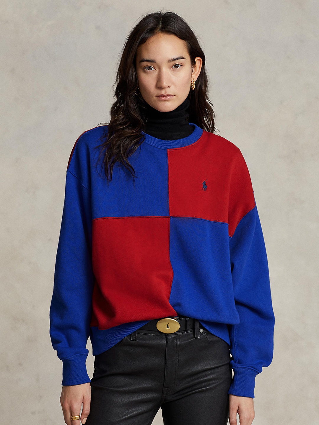 

Polo Ralph Lauren Women Blue Colourblocked Sweatshirt