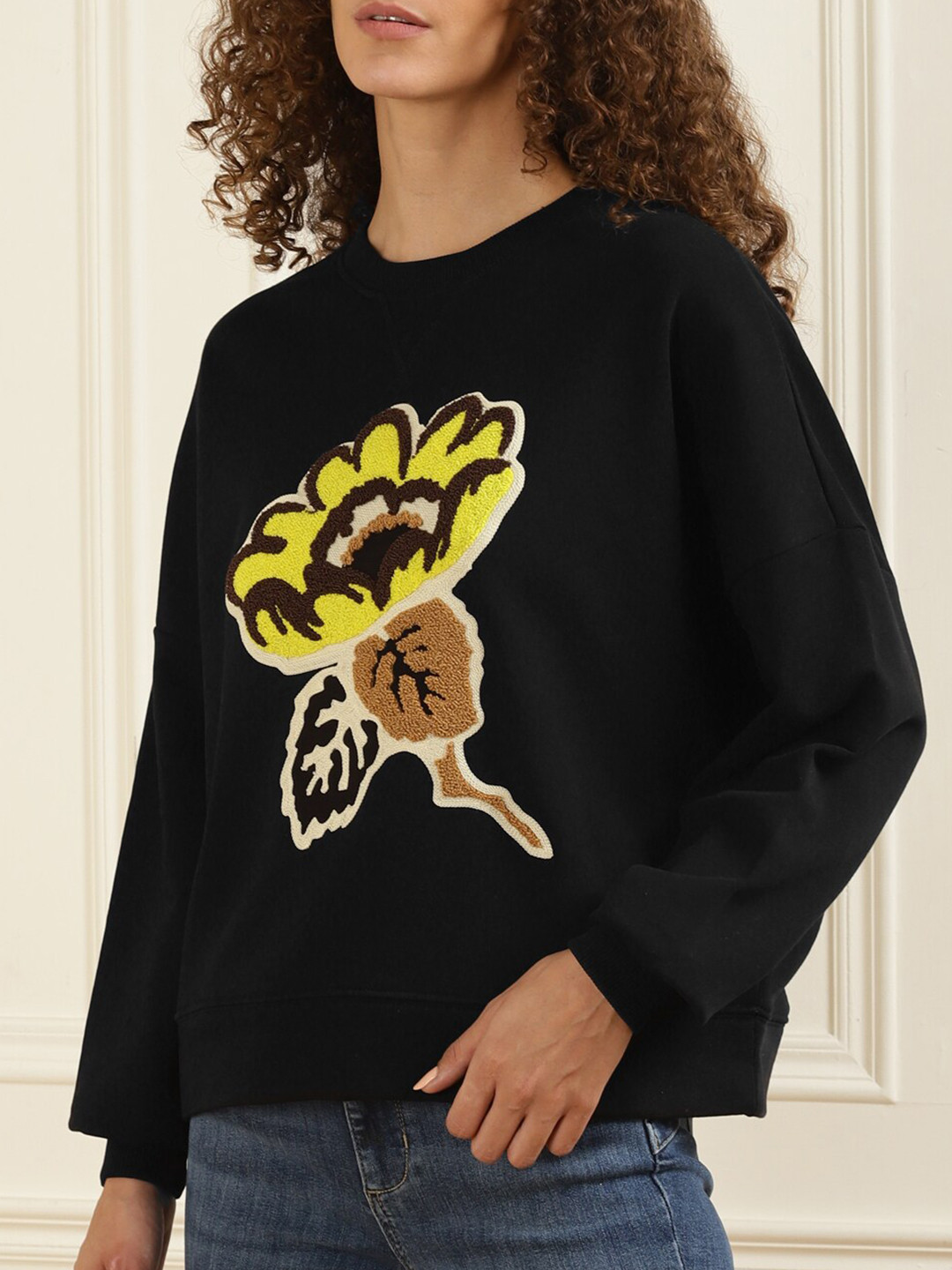 

Ted Baker Women Black Printed Cotton Sweatshirt