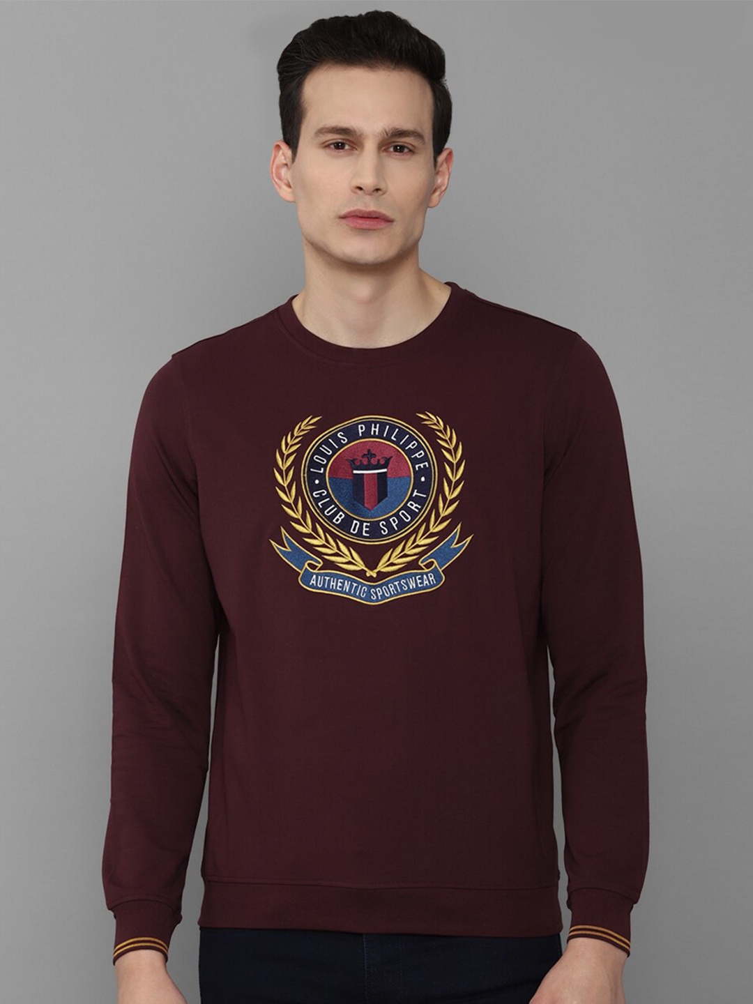 

Louis Philippe Sport Men Brown Printed Cotton Sweatshirt