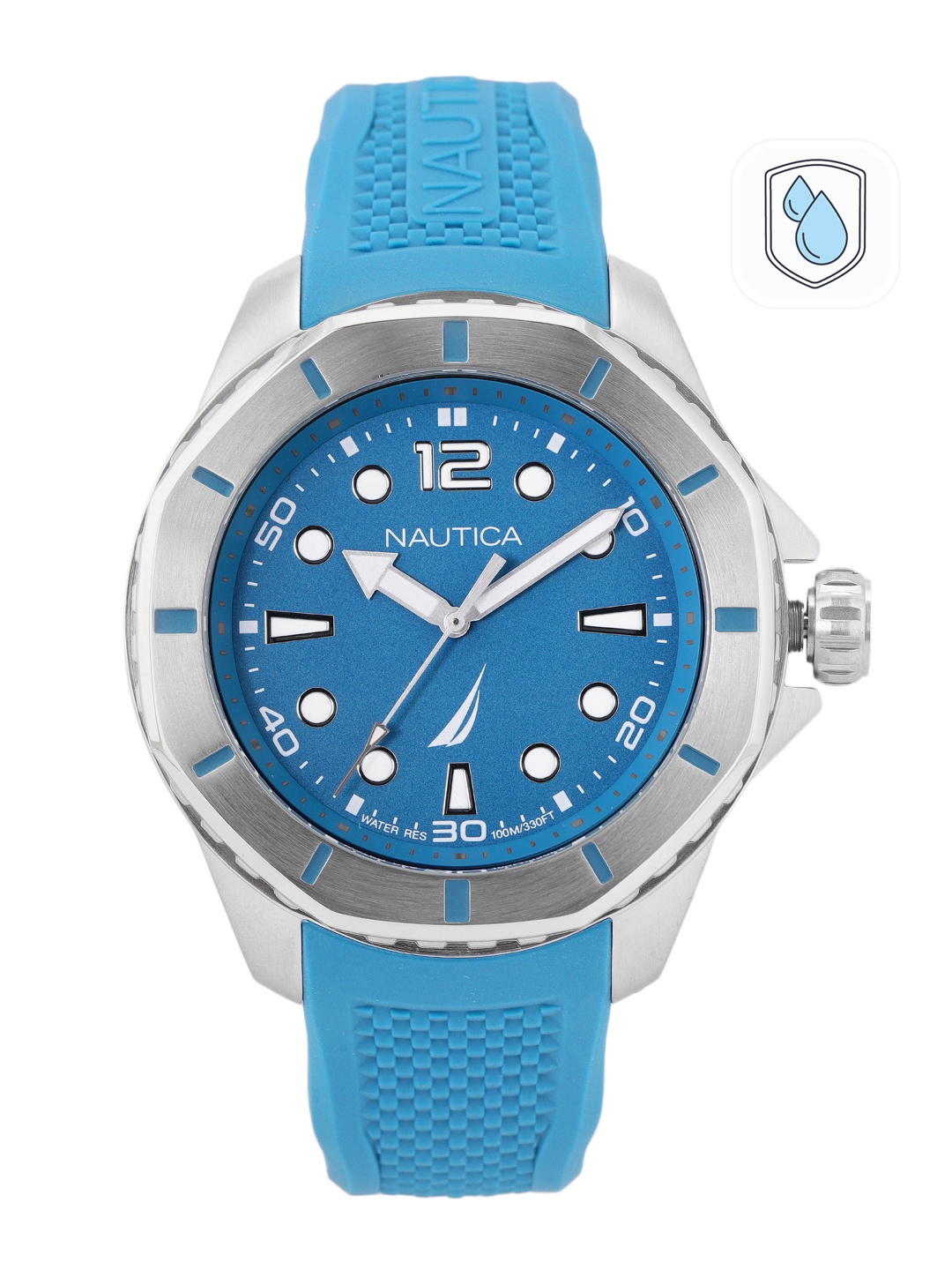 

Nautica Men Blue Dial & Textured Straps Analogue Watch NAPKMF203