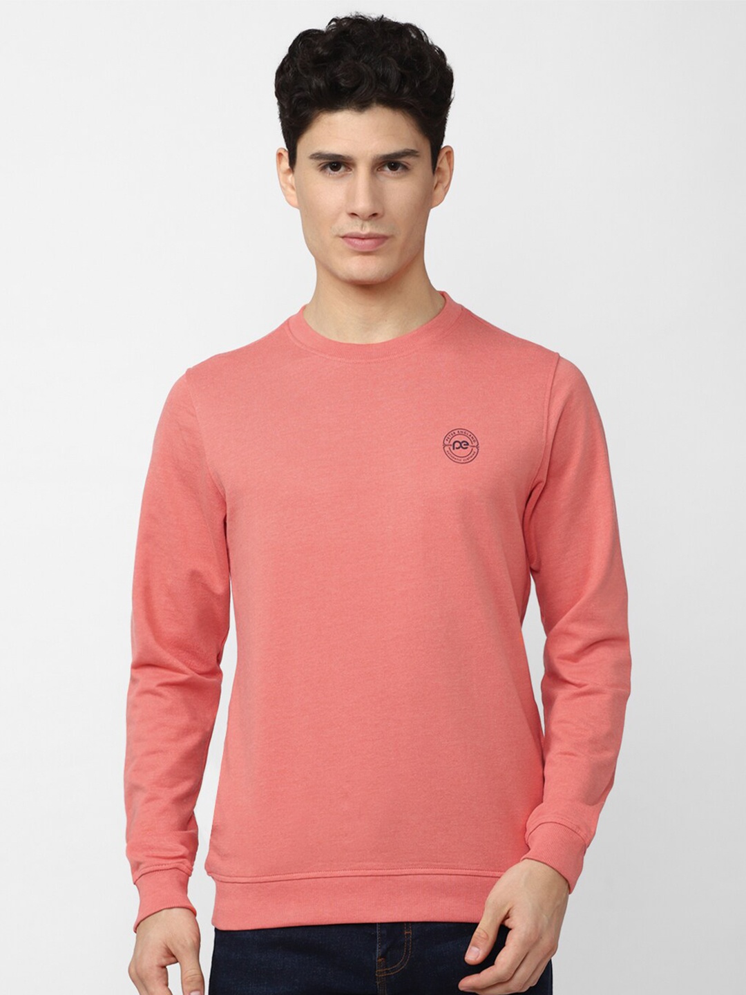 

Peter England Casuals Men Cotton Pink Sweatshirt