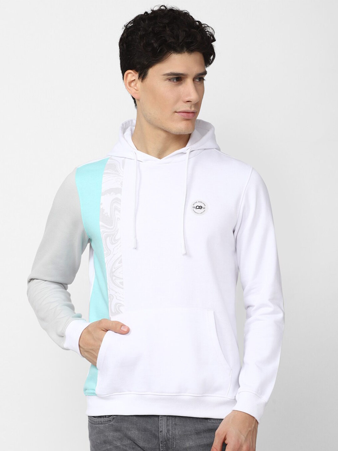 

Peter England Casuals Men White Hooded Sweatshirt