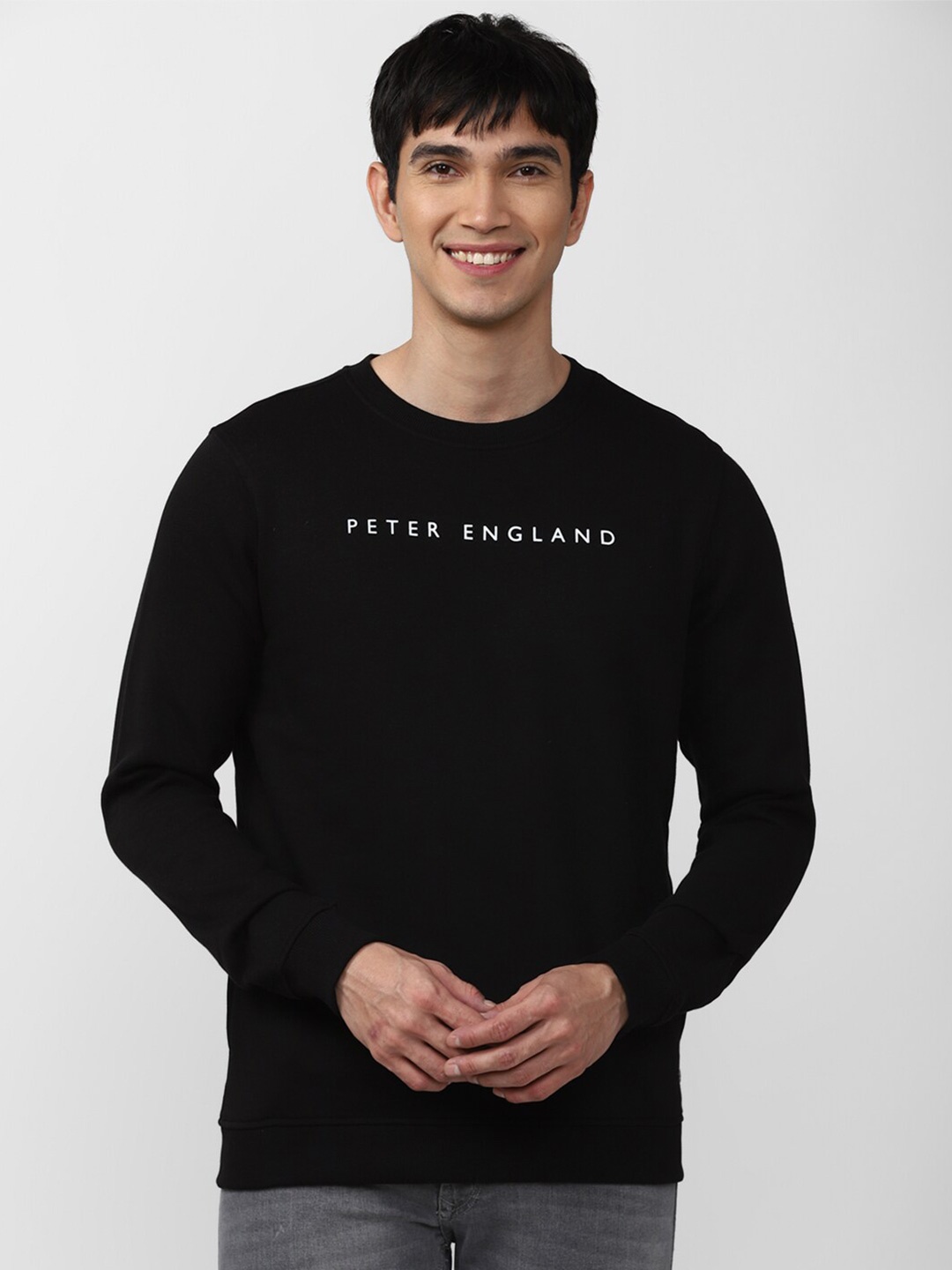 

Peter England Casuals Men Black Printed Sweatshirt