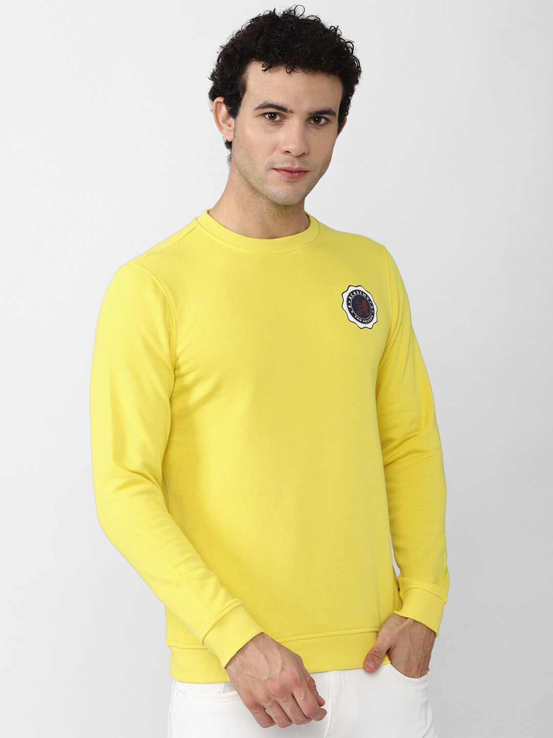 

Van Heusen ACADEMY Men Yellow Sweatshirt