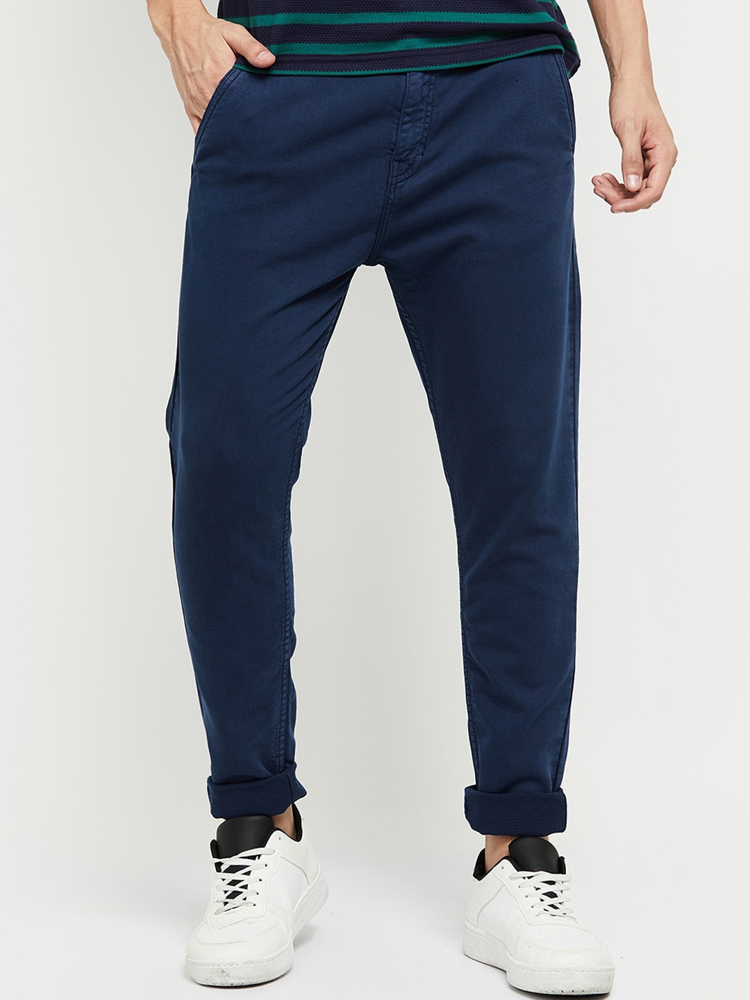 

max Men Blue Chinos Trousers