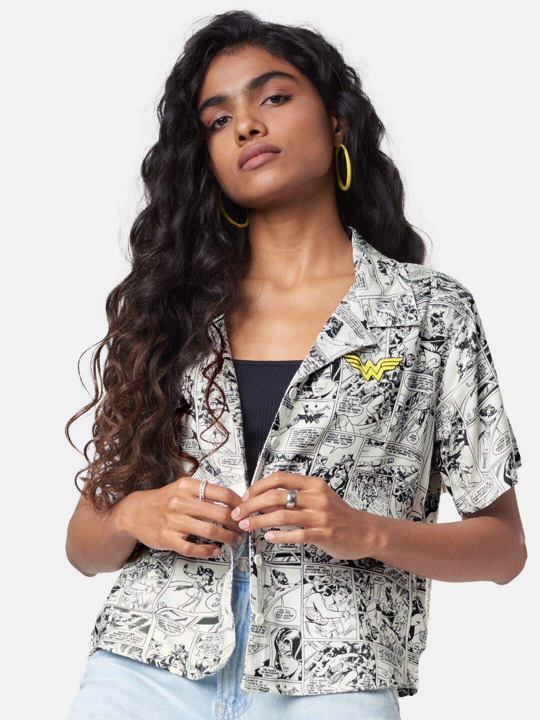 

The Souled Store Women White Printed Casual Shirt