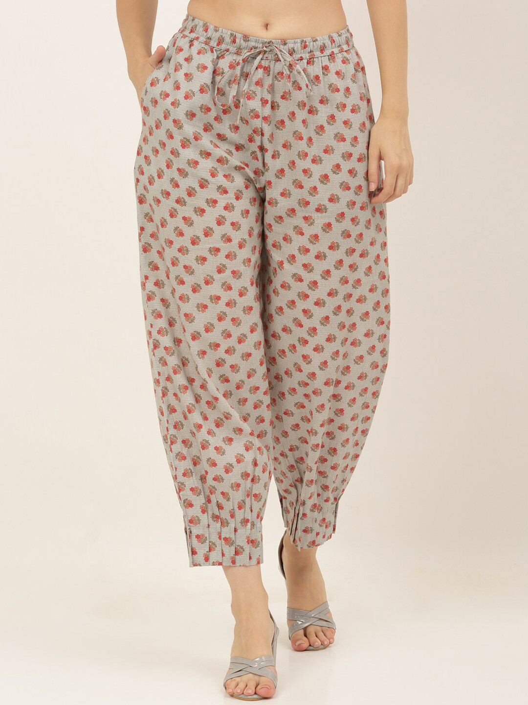 

Laado - Pamper Yourself Women Grey Printed Pure Cotton Salwar