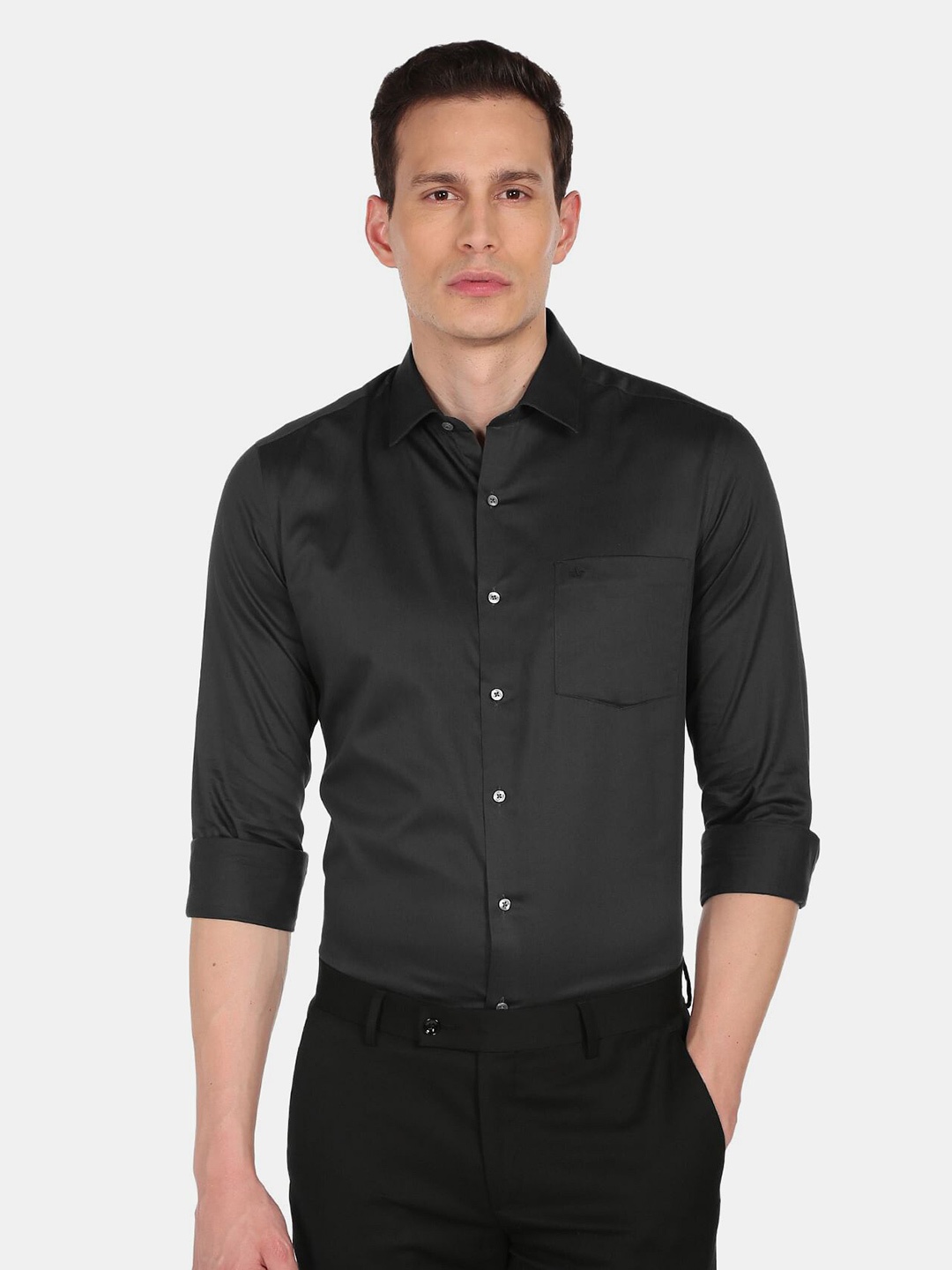 

Arrow Men Grey Slim Fit Formal Cotton Shirt