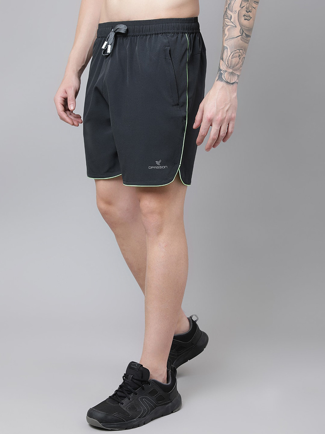 

Dpassion Men Solid Running Sports Shorts, Grey