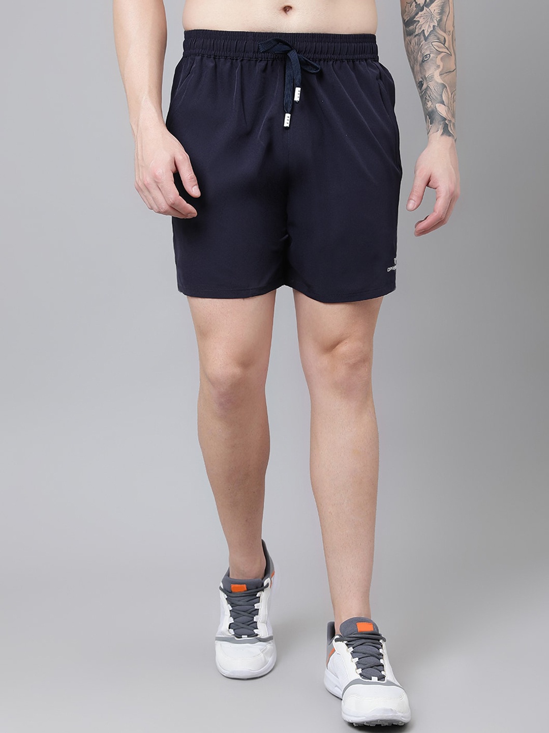 

Dpassion Men Solid Running Sports Shorts, Navy blue