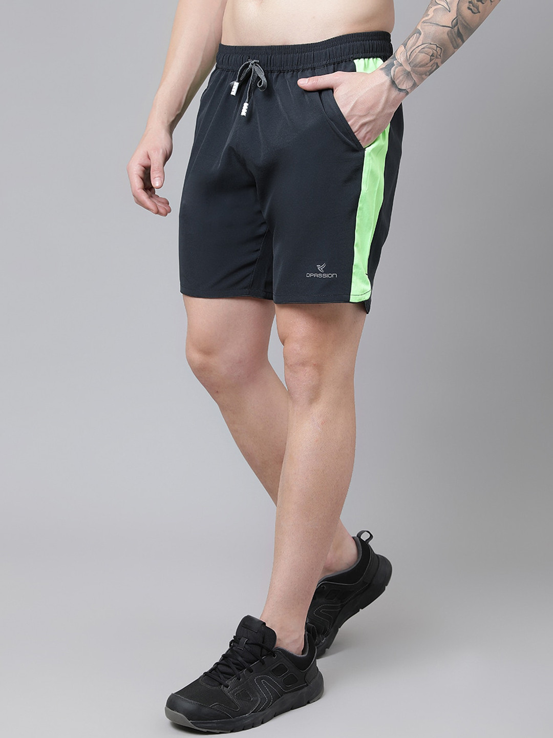 

Dpassion Men Solid Running Sports Shorts, Grey