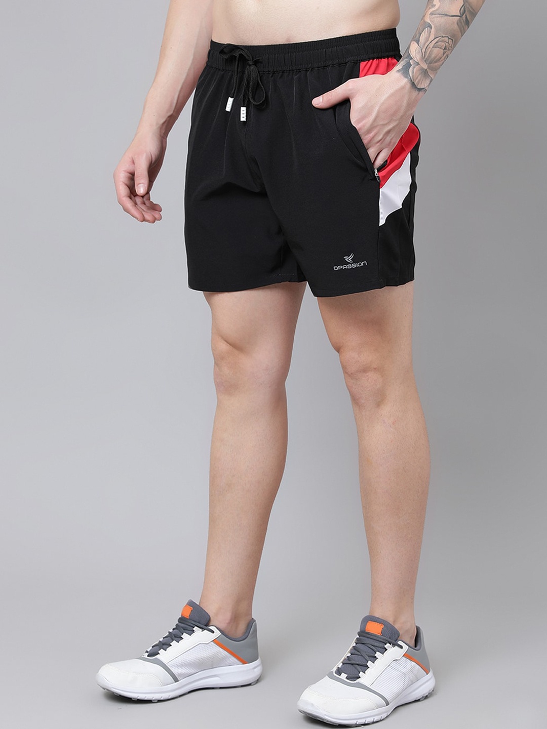 

Dpassion Men Solid Running Sports Shorts, Black
